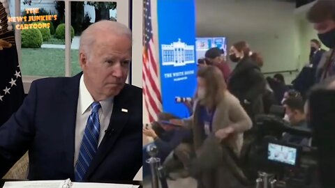 Biden's handler: "I think we're going to clear the press first." The press comply in silence.