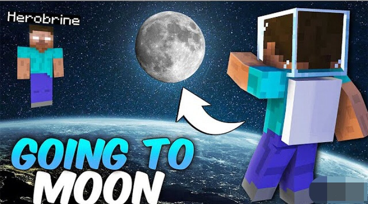 To stop HEROBRINE | Went to Moon | Minecraft World