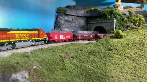 N Scale meetup leaving a tunnel