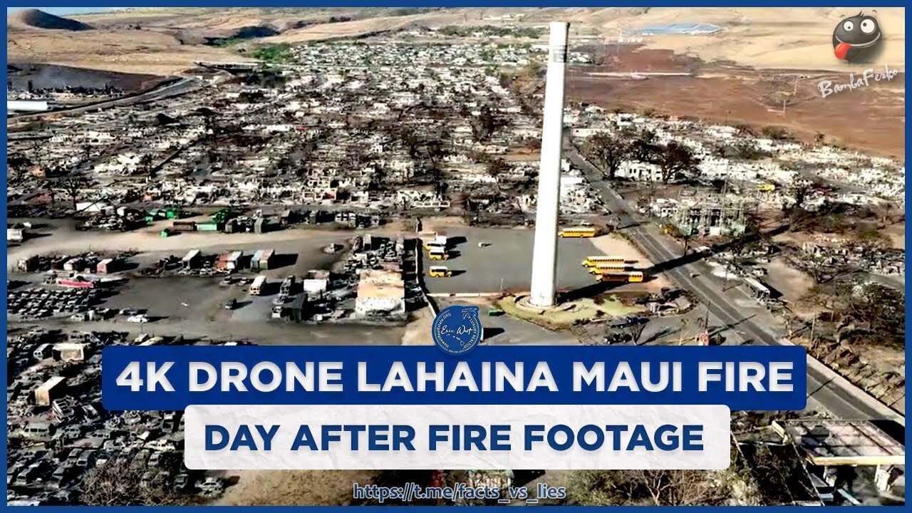 DAY AFTER FIRE FOOTAGE: 4K Drone Lahaina Maui Fire - Longest & Most Detailed Aerial View