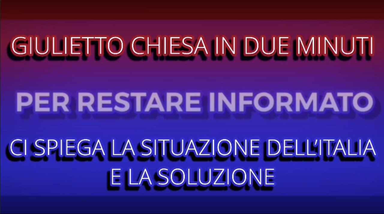 Giulietto Chiesa in 2 Minuti ci Spiega la Situazione dell'Italia e la Soluzione