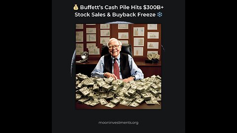 💰 Buffett’s Cash Pile Hits $300B+ | Stock Sales & Buyback Freeze ❄️