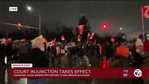 Canadian judge orders protesters to end bridge blockade