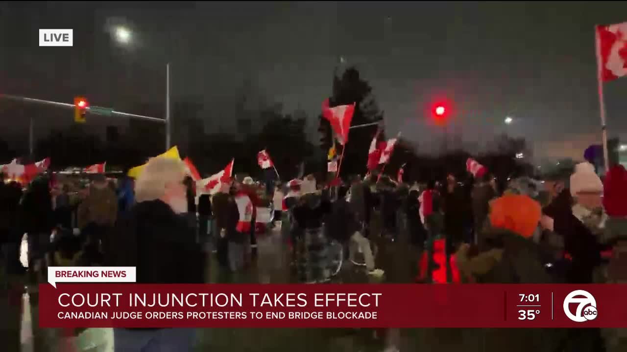 Canadian judge orders protesters to end bridge blockade