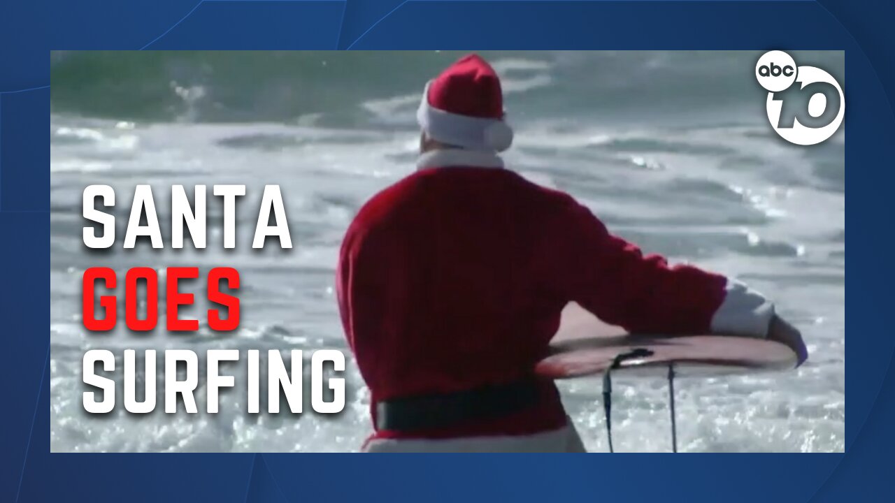 Surfing santas prepare to hit the waves