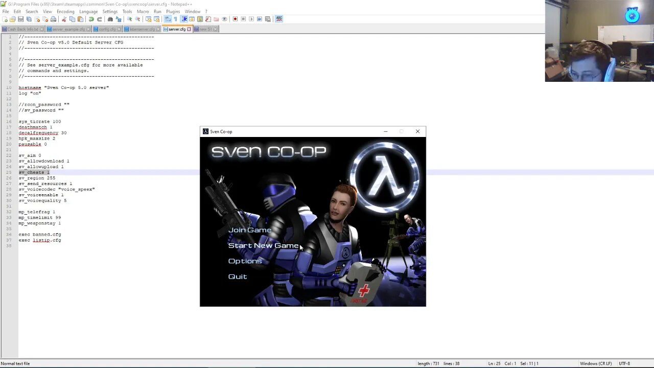 Sven Co-op - enable cheats without 3 players and revive/respawn yourself or buddy in Co-op mode!