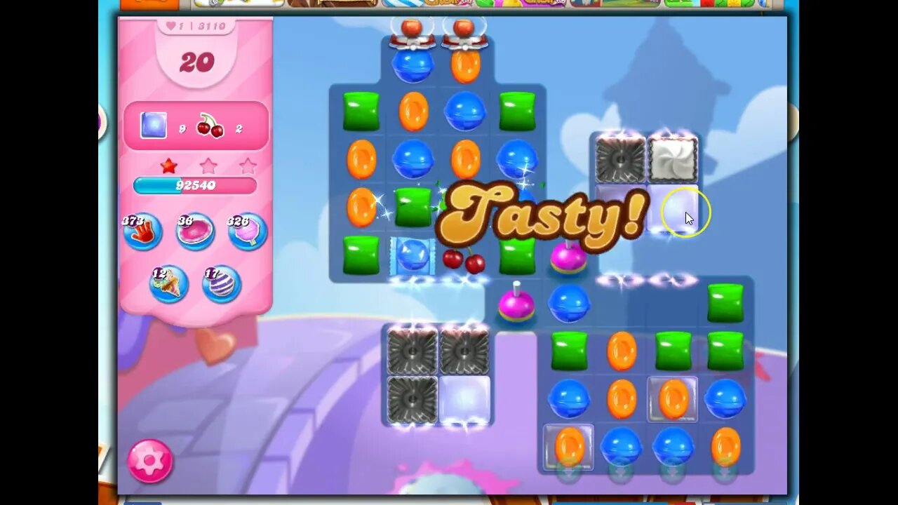 Candy Crush Level 3110 Talkthrouh, 32 Moves 0 Boosters
