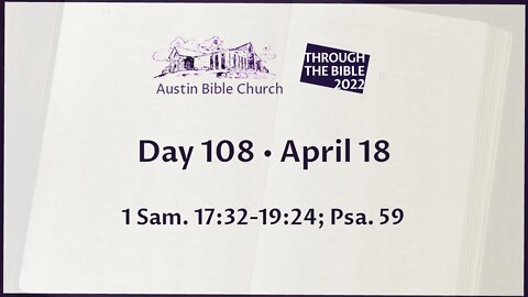 Through the Bible 2022 (Day 108)