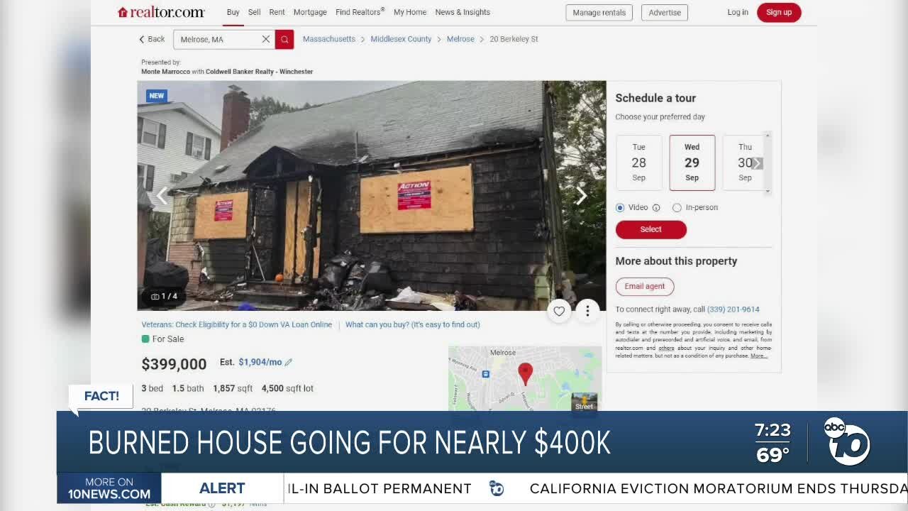 Fact or Fiction: Badly burned home on the market for $400K?