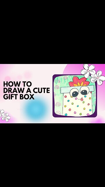 How To Draw A Cute Gift Box | Draw Gift Box Easy Step By Step | Christmas Gift Drawing
