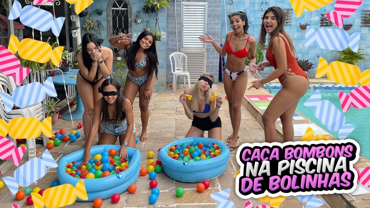 CAÇA BOMBONS NA PISCINA DE BOLINHAS! - HUNTING CANDY IN THE POLKA POOL!