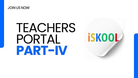 How to Manage Teachers Portal Part-4 in iSkool ERP 2025