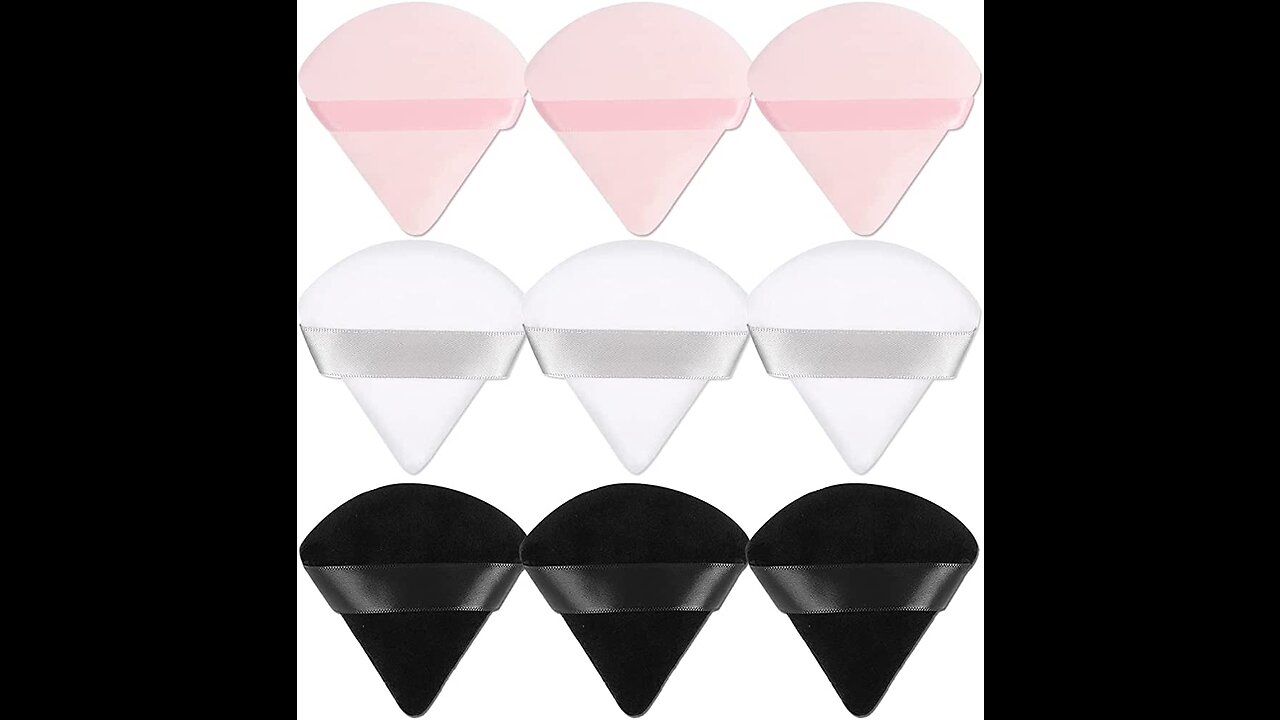 9 Pieces Triangle Powder Puff Super Soft Face Triangle Makeup Puff for Face Body Loose Powder C...