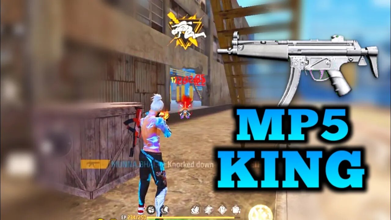 1 Vs 4 Op Game Play || Mp5 King - Rock Munna Gaming #freefire