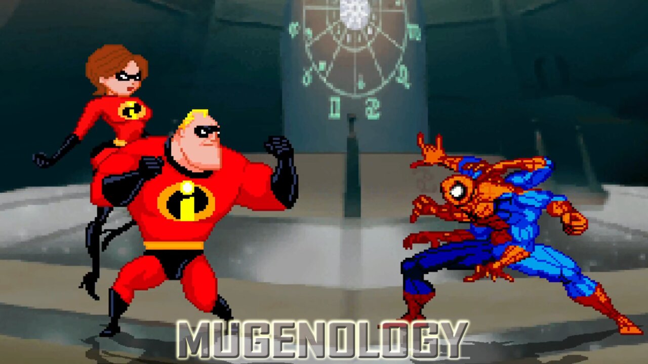 Mr. Incredible & Elastigirl vs Six-Arms Spider-Man - The Incredibles vs Marvel Comics - MUGEN