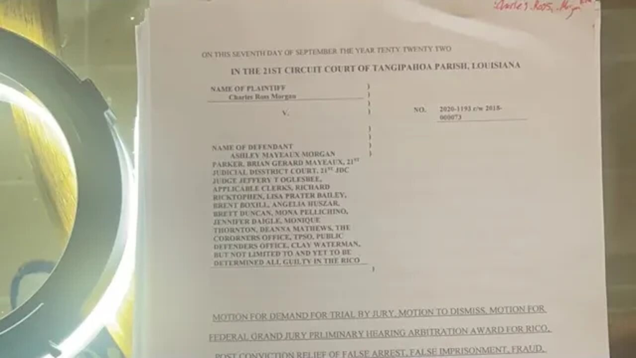 @ChazMorgan7 public reading of motion denied due process and obstruction of Justice.