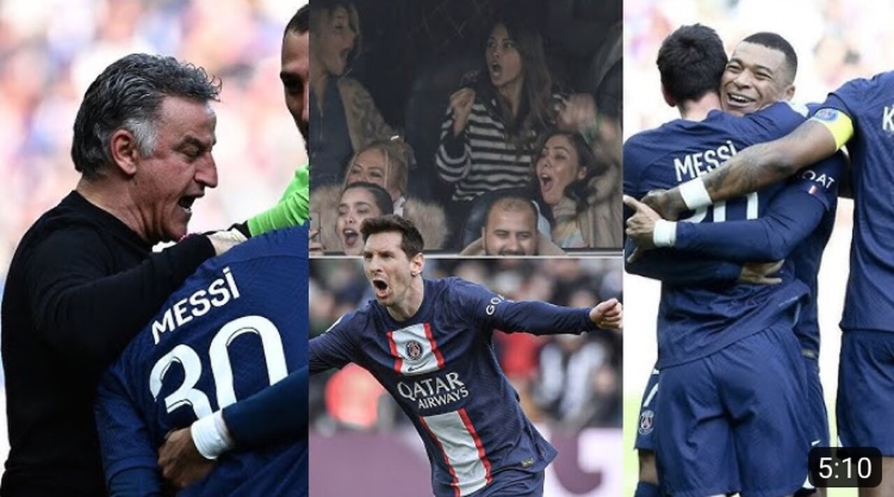 Fans reaction for Messi last minute free kick goal vs Lille.