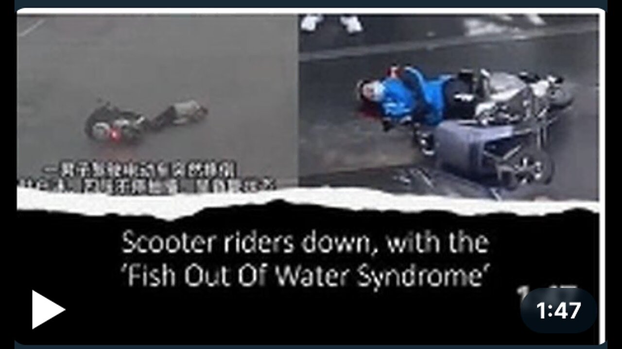 Two scooter riders go down with the 'Fish Out of Water Syndrome' - in seperate incidents