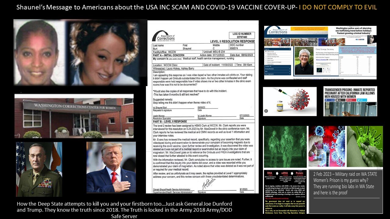 Message From Shaunel ~ Women's Prison ref: COVID 19 Vaccine & How the Deep State goes for the KILL