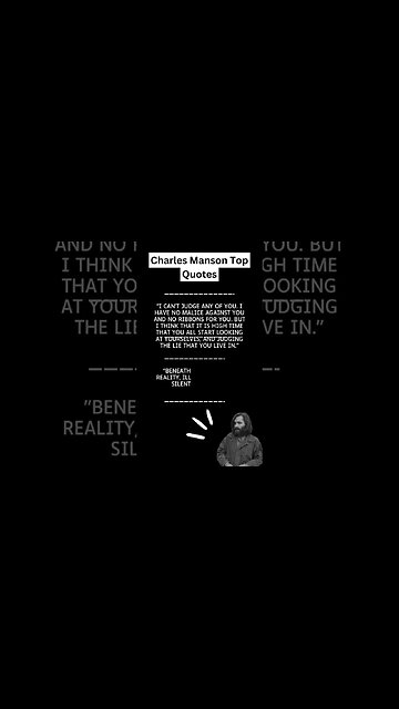 Charles Manson Quotes! #quotes #crime #truecrime #criminal #charlesmanson #shorts #horrorshorts