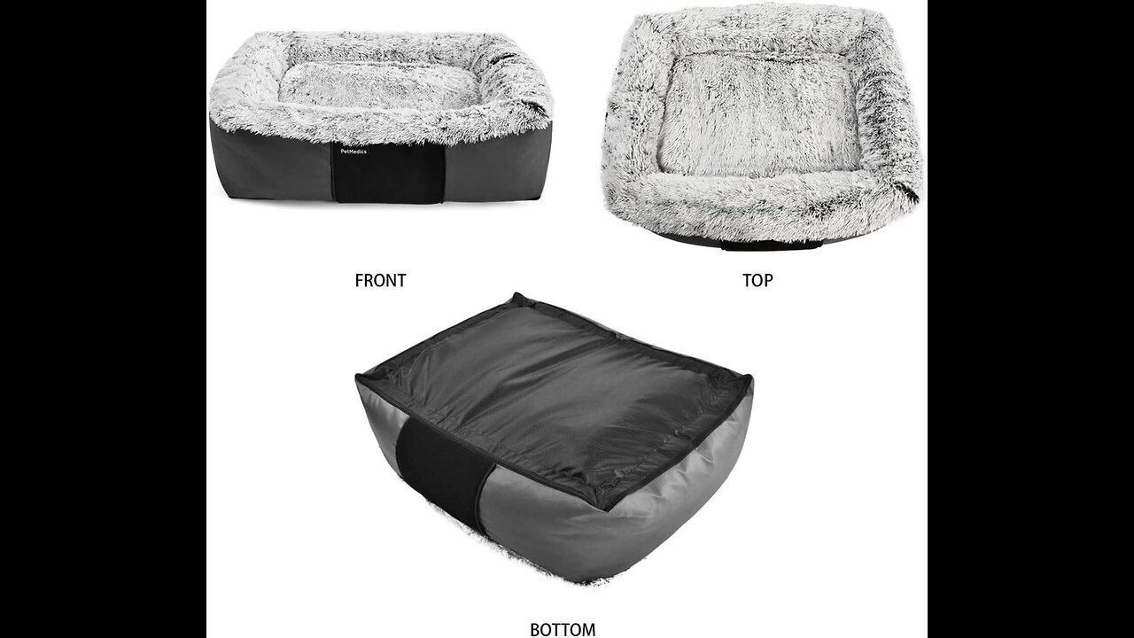 PetMedics Calming Orthopedic Plush Washable Dog Bed - Warming & Cooling Memory Foam Pillow - Bi...