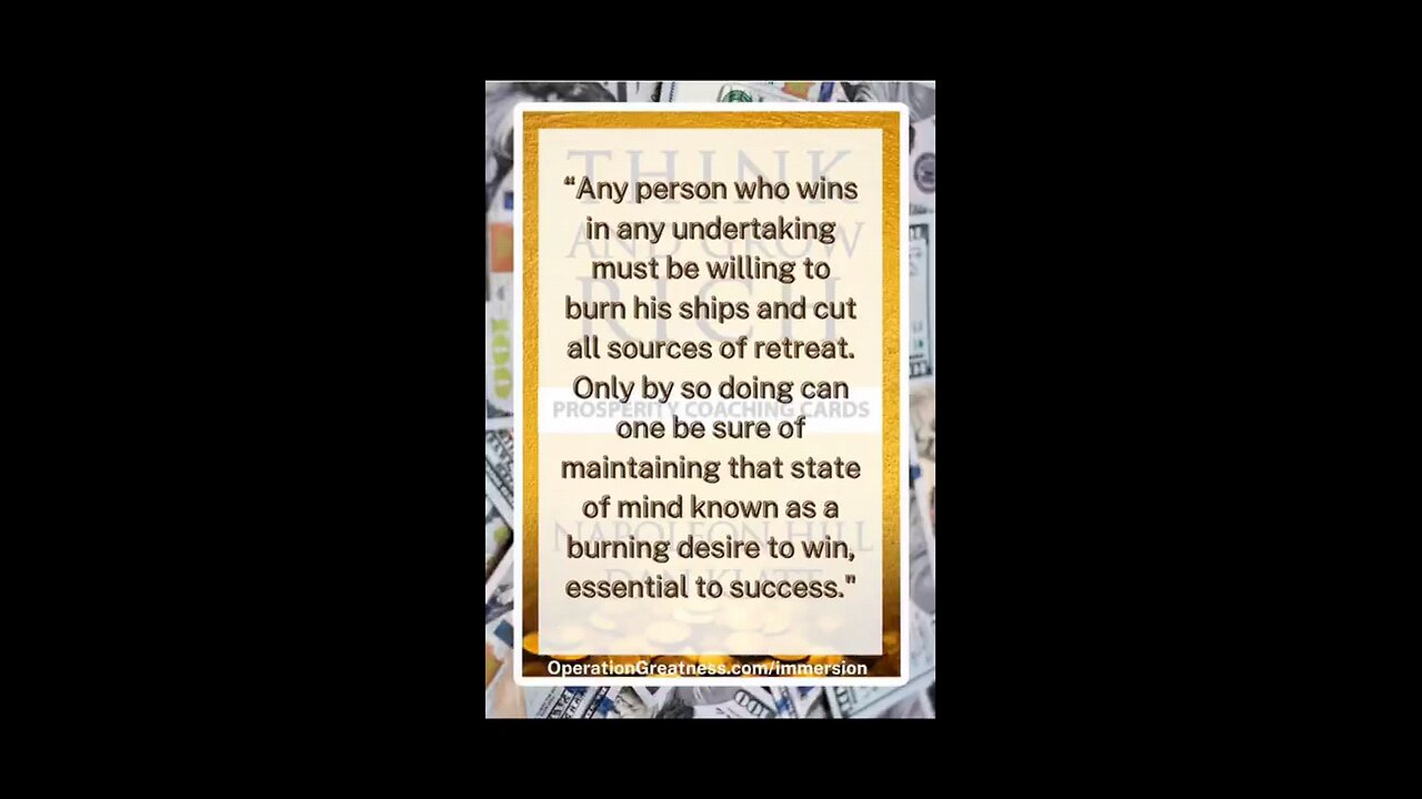 Today's OperationGreatness.com ProsperityCoaching: Burning Desire
