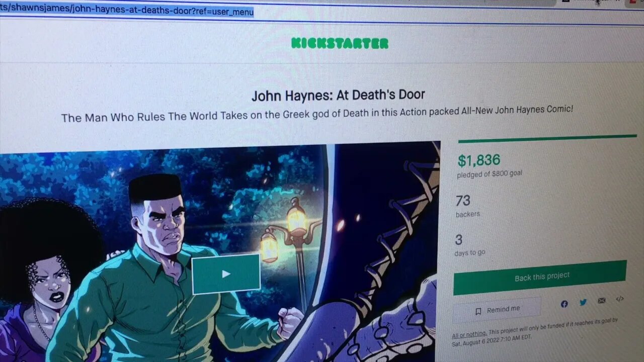 FINAL WEEK TO GET YOUR COPY OF JOHN HAYNES AT DEATH'S DOOR ON KICKSTARTER! PUT IN YOUR PLEDGE NOW!