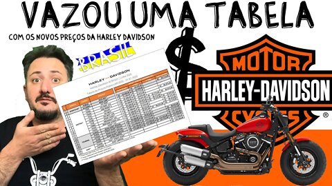 BOMBA!!!! Vazou uma TABELA com os preços novos da Harley Davidson Brasil a partir de 01/Julho/2020