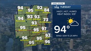 Tuesday to be hottest temp of the year, heat index of 105