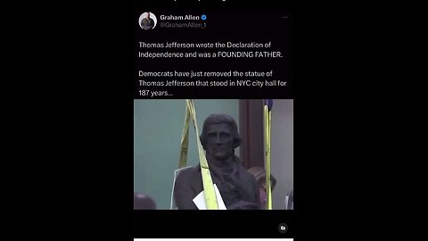 Removing of Thomas Jefferson statue in NYC