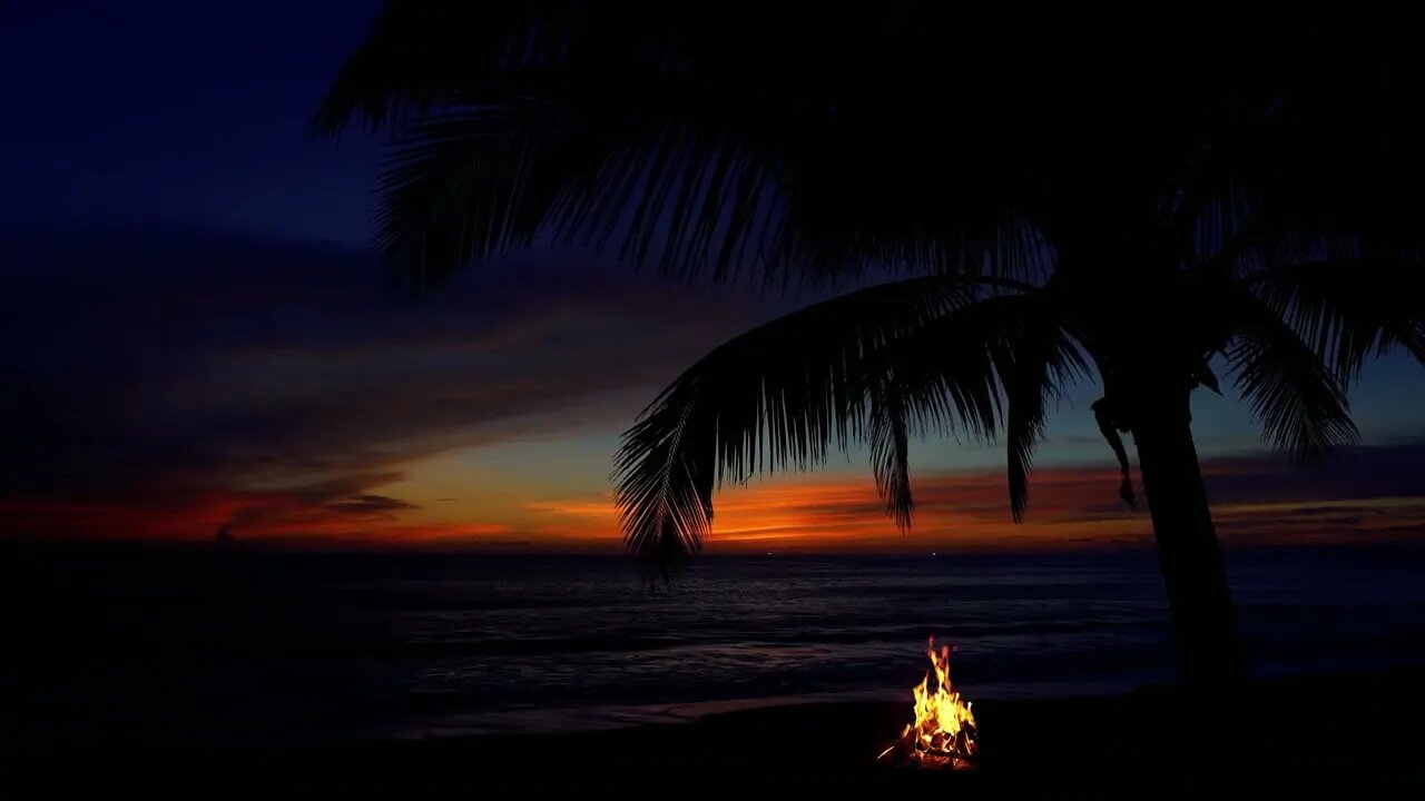 10 Hours of Fire & ocean waves sounds HD | Relax | Sleep