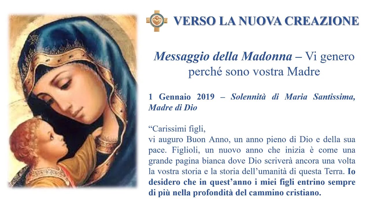 messaggio 01 01 2019 Vi genero perché sono vostra Madre