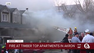 Akron firefighters battle blaze at Timber Top apartments