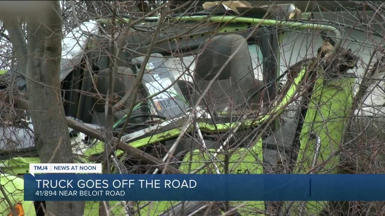 I-894 southbound closed at Beloit Road due to crash involving plow