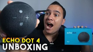 ECHO DOT 4ª GERAÇÃO, com NOVO DESIGN! VALE A PENA? Unboxing e detalhes