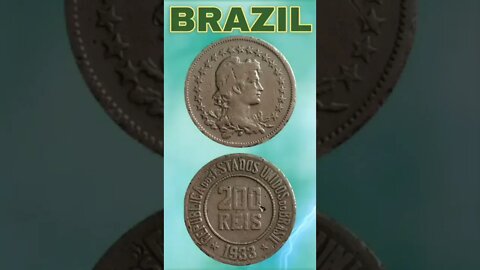 Brazil 200 Reis 1933.#shorts #education #coinnotesz