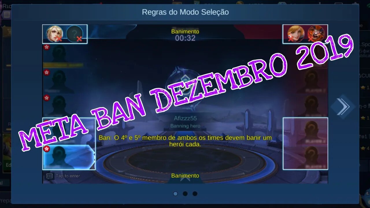 META BAN • DEZEMBRO 2019 | Mobile Legends