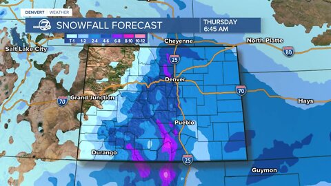 Forecast snow totals for Feb. 1-2 Colorado storm