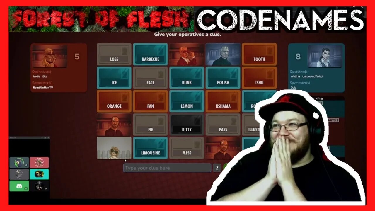 Codenames with the Forest of Flesh crew and chat!