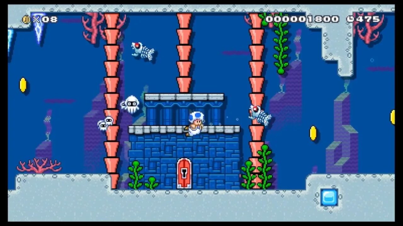 Mario Maker 2 SMW Underwater Levels
