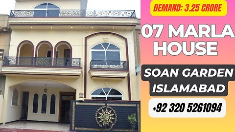 07 Marla Western Home in Soan Garden Islamabad Price 3.25 Crore Ideal Location