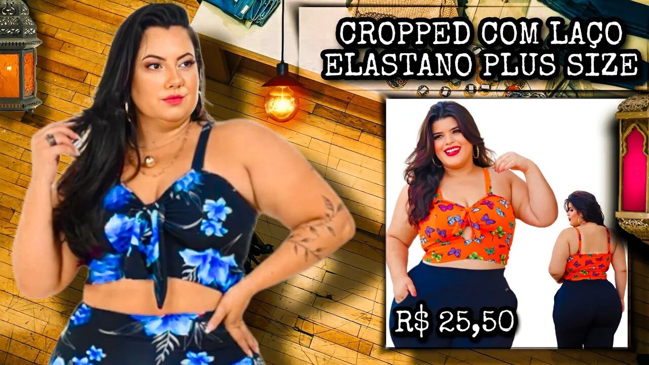 ✔️ CROPPED COM LAÇO ELASTANO PLUS SIZE