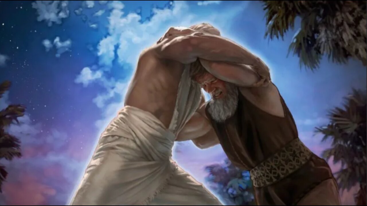 Genesis Chapter 32. Jacob wrestles with a man (God), and is renamed Israel. (SCRIPTURE)