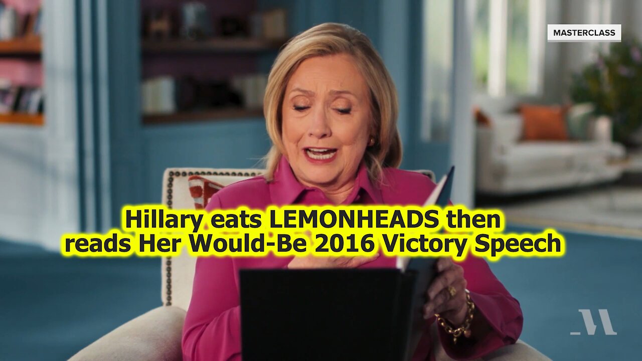 Hillary eats LEMONHEADS then reads Her Would-Be 2016 Victory Speech