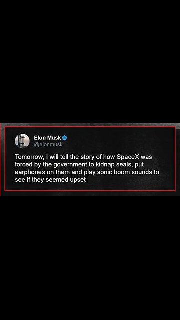 Elon Musk Exposing the Government for Forcing SpaceX to Kidnap Baby Seals