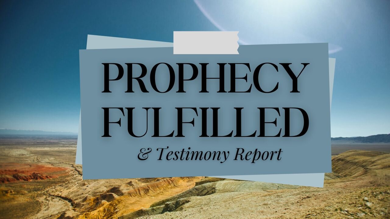 Testimony & Prophecy Fulfilled 6-28-24