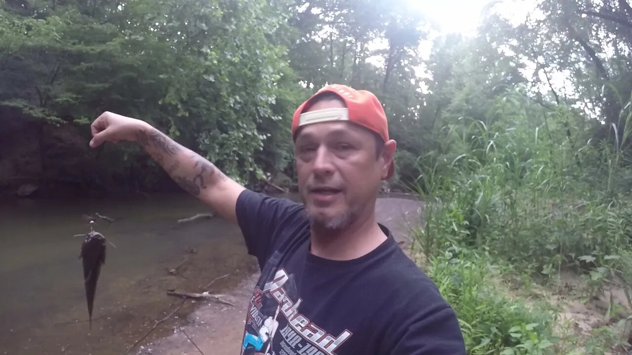 Me reeling in a one eyed bullhead catfish!