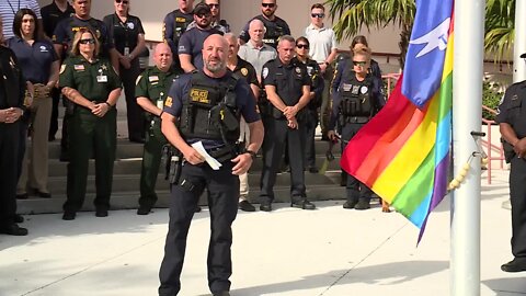 Pride flag raised at West Palm Beach Police Department