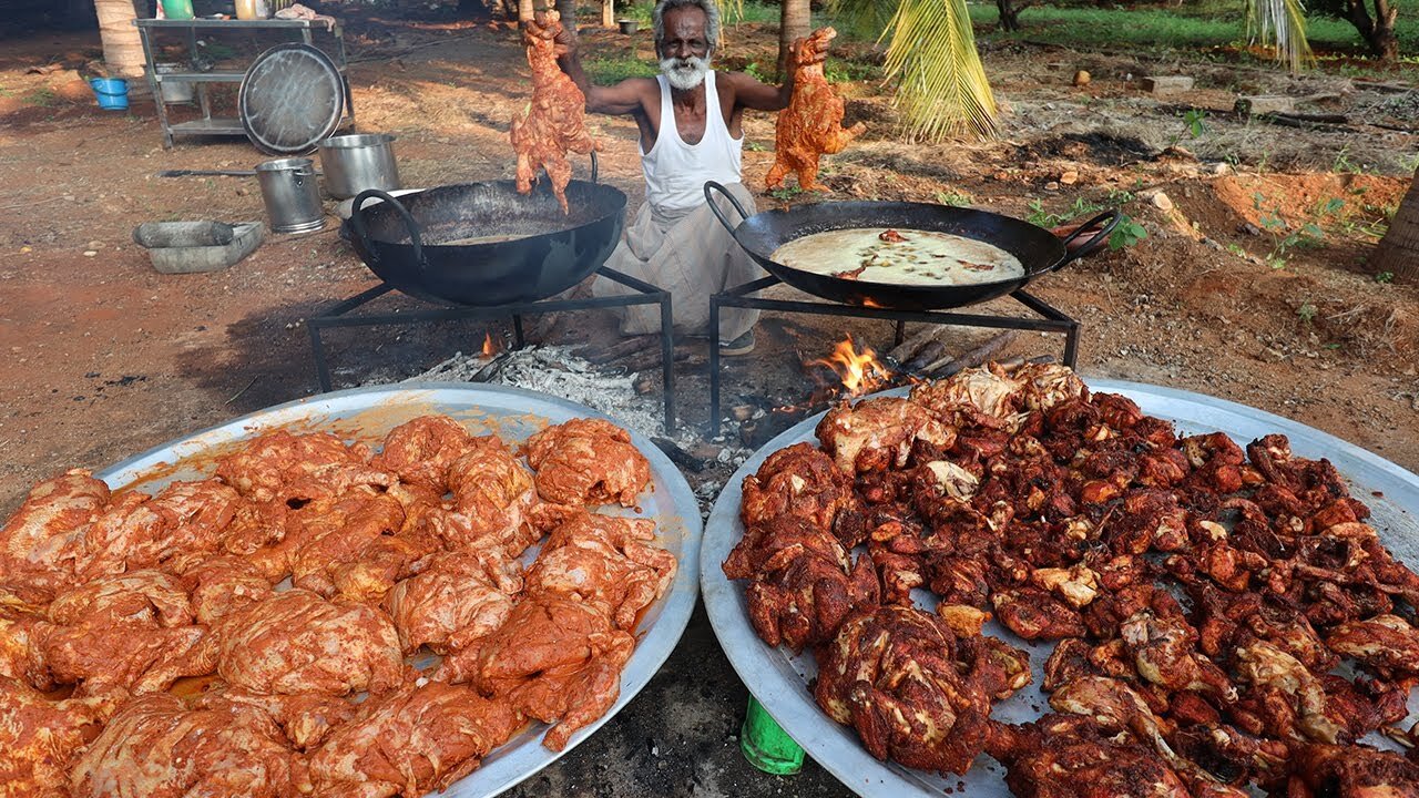 100 KG!!! Fried Chicken cooking | Village Food Factory