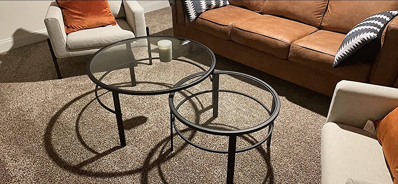 Gaia Round Nested Coffee Table in Satin Nickel